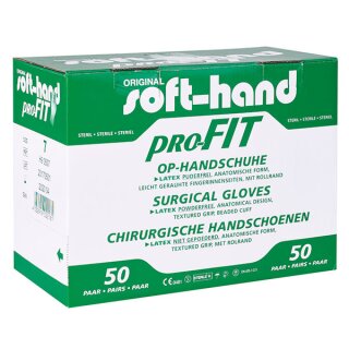 Soft-Hand Profit > Latex - Puderfrei OP Handschuhei, steril - Größe 6.5 klein