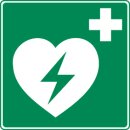 Rettungszeichen Defibrillator 20 x 20 cm, nachleuchtend