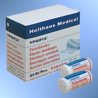 YPSIFIX® Klinikpackung- Fixierbinde, weiß, 8 cm x 4 m, lose in Schachtel à 20 Binden