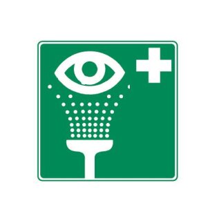 Rettungszeichen Augenspüleinrichtung. 20 x 20 cm, nachleuchtend