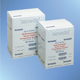 Temedia® Mullkompresse - 12-fach, steril - in versch. Größen erhältlich
