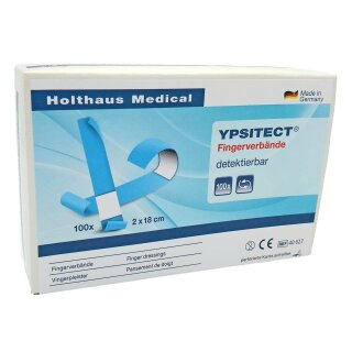 YPSITECT® Fingerverband - 100 Stück, elastisch, 2 x 18 cm, detektierbar