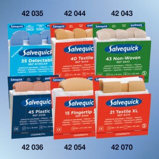 Salvequick® Nachfülleinsatz - Refill 6735 - 35 Strips, detectable 1,9 + 2,5 x 7,2 cm