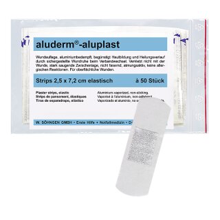 aluderm®-aluplast elastisch Strips - 2,5 x 7,2 cm