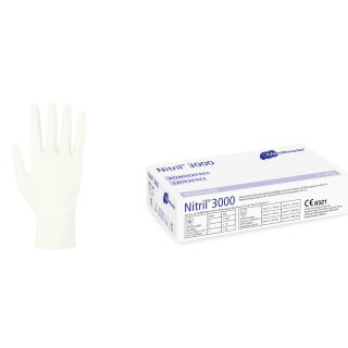 Nitril® 3000 weiß Untersuchungshandschuhe - Karton à 100 Stück - in XS, S, M, L, XL erhältlich