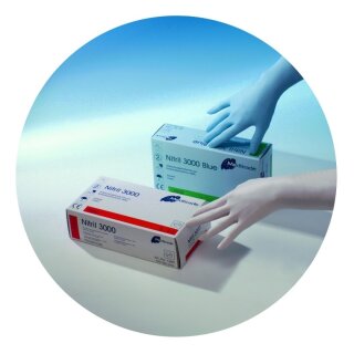 Nitril® 3000 weiß Untersuchungshandschuhe - Gr. S - Karton à 100 Stück