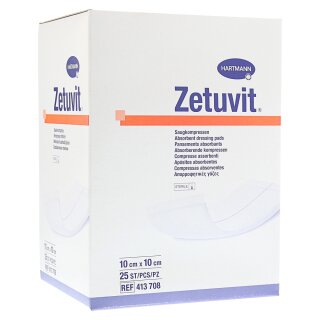 ZETUVIT® Hartmann - Saugkompressen - steril, einzeln versiegelt 10 x 10 cm