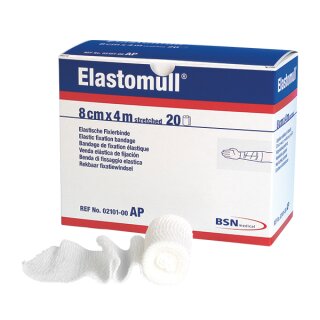 Elastomull® BSN - elastische Fixierbinde - Anstaltspackung, lose im Karton - weiß - 8 cm x 4 m