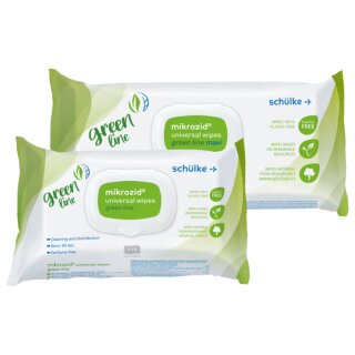 mikrozid® universal wipes green line - Desinfektionstücher in Softpack - 114 Tücher à Packung